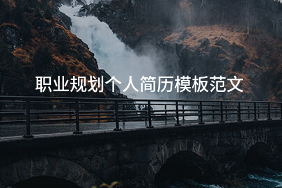 职业规划个人简历模板范文