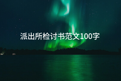 派出所检讨书范文100字