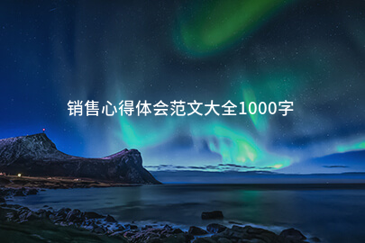 销售心得体会范文大全1000字