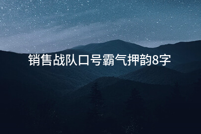 销售战队口号霸气押韵8字