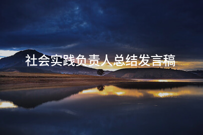 社会实践负责人总结发言稿