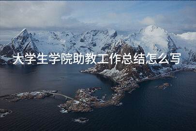 大学生学院助教工作总结怎么写