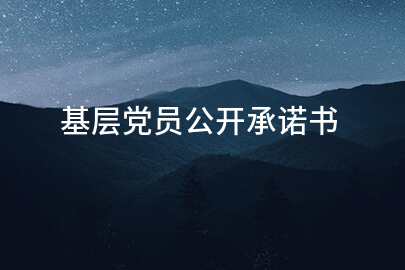 基层党员公开承诺书