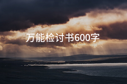 万能检讨书600字