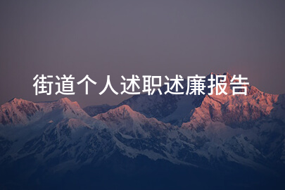 街道个人述职述廉报告