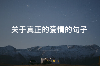 關于真正的愛情的句子