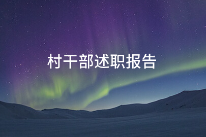 村干部述职报告