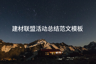 建材联盟活动总结范文模板