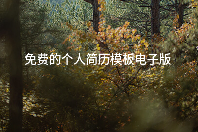 免费的个人简历模板电子版