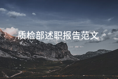 质检部述职报告范文