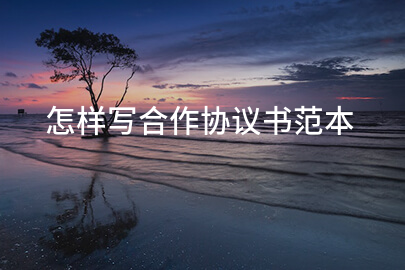 怎样写合作协议书范本