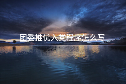 团委推优入党程序怎么写