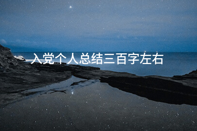 入党个人总结三百字左右