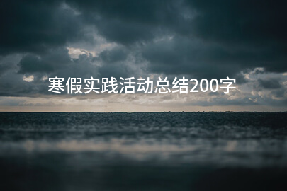 寒假实践活动总结200字