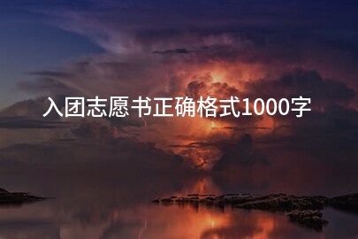 入团志愿书正确格式1000字