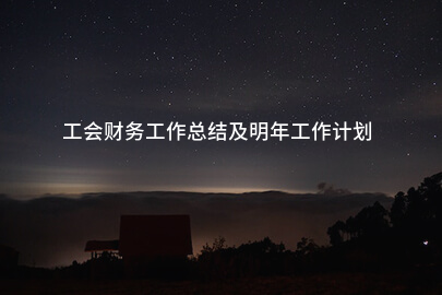 工会财务工作总结及明年工作计划