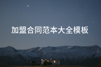 加盟合同范本大全模板