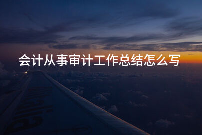 会计从事审计工作总结怎么写