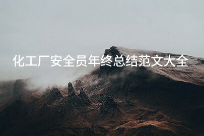 化工厂安全员年终总结范文大全