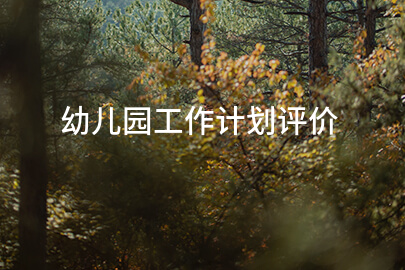 幼儿园工作计划评价