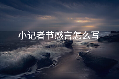 小记者节感言怎么写