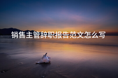 销售主管辞职报告范文怎么写