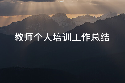 教师个人培训工作总结