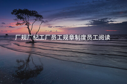 厂规厂纪工厂员工规章制度员工阅读