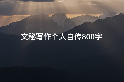 文秘写作个人自传800字
