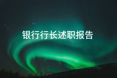 银行行长述职报告