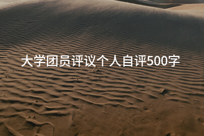 大学团员评议个人自评500字