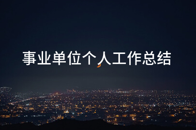 事业单位个人工作总结