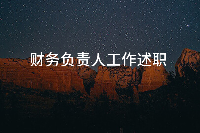 财务负责人工作述职
