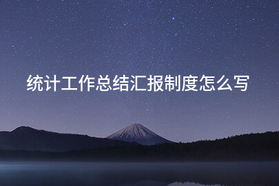 统计工作总结汇报制度怎么写
