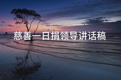 慈善一日捐领导讲话稿