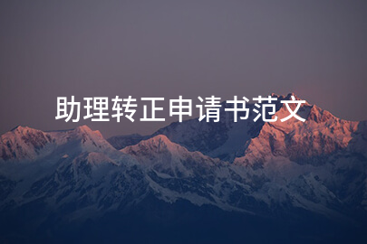 助理转正申请书范文