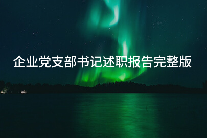 企业党支部书记述职报告完整版
