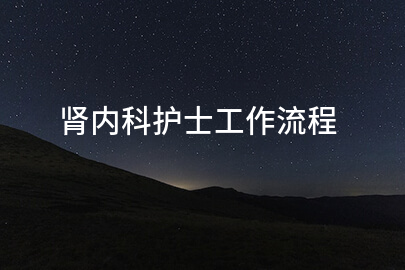 肾内科护士工作流程