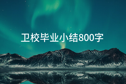 卫校毕业小结800字
