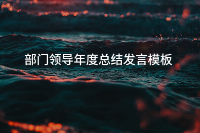 部门领导年度总结发言模板