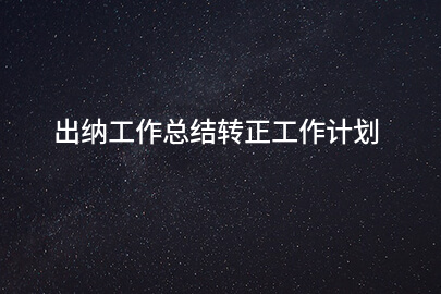 出纳工作总结转正工作计划