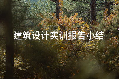 建筑设计实训报告小结