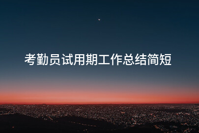 考勤员试用期工作总结简短