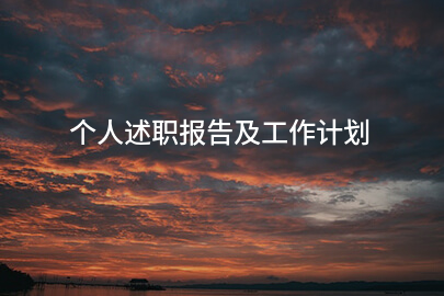 个人述职报告及工作计划