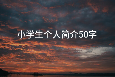 小学生个人简介50字