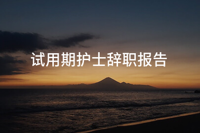 试用期护士辞职报告