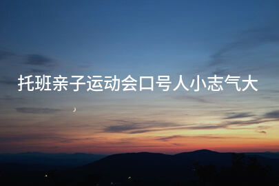 托班亲子运动会口号人小志气大