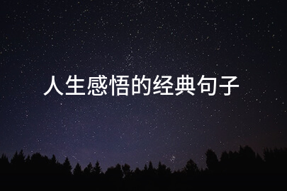 人生感悟的经典句子