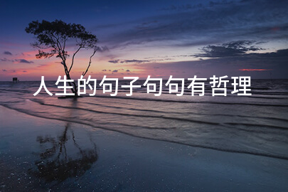 人生的句子句句有哲理
