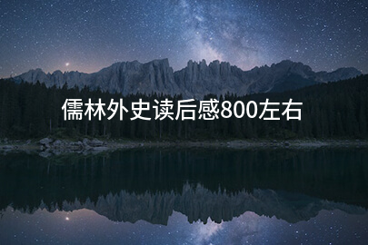 儒林外史读后感800左右